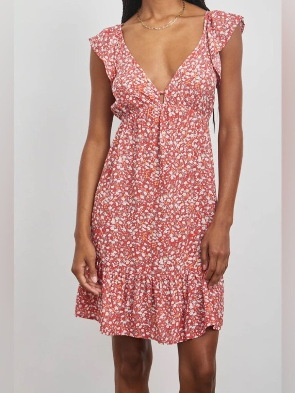 Rails Red White Ditsy Floral Anika Mini Dress